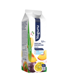 Йогурт 1,5% 500 г с фруктовым наполнителем "Персик - маракуйя"
