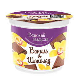 Дэсерт тварожны "Венскі сняданак" 4% 150 г з напаўняльнікам "ваніль-шакалад"