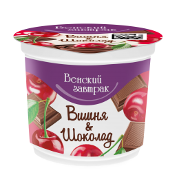 Дэсерт тварожны "Венскі сняданак" 4% 150 г з напаўняльнікам "вішня-шакалад"