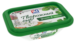 Сыр творожный 65% зелень & чеснок