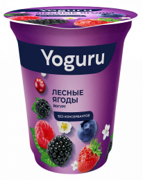 Йогурт 1,5% 310 г с фруктовым наполнителем "Лесные ягоды"