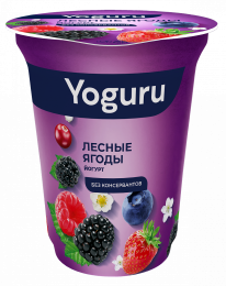 Ёгурт 1,5% 310 г з напаўняльнікам "Лясныя ягады"