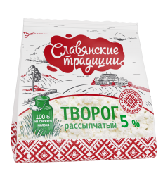 Тварог "Славянскія традыцыі" рассыпісты 5% 350 г.