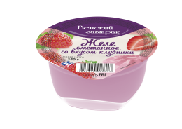 Sour cream jelly 12%  with strawberry scent