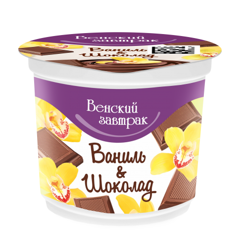 Дэсерт тварожны "Венскі сняданак" 4% 150 г з напаўняльнікам "ваніль-шакалад"