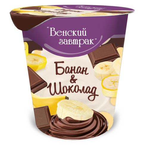 Curd dessert " Venskij Zavtrak " 4% with stuffing  “Banana - chocolate”