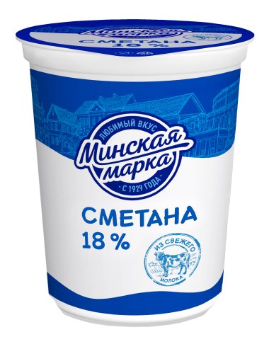 Сметана 18 % 380гр Минская марка