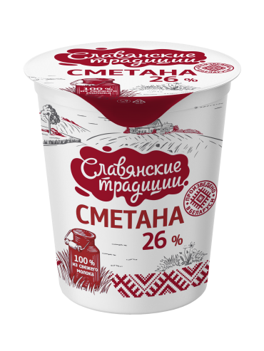 Sour cream "Slavyanskiye traditsiyi" 26% 380 g