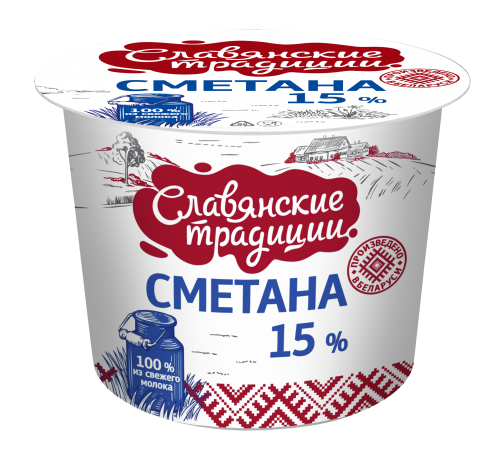 Сметана  "Славянские традиции" 15% 380г sacmi