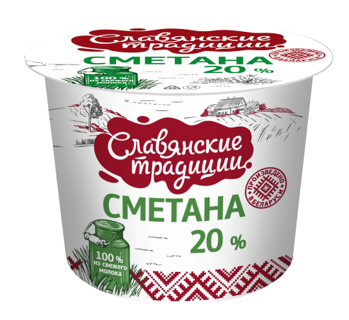 Сметана "Славянские традиции" 20% 380г sacmi