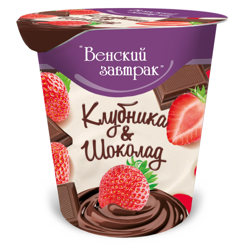 Curd dessert " Venskij Zavtrak " 4% with stuffing  “Strawberry - chocolate”