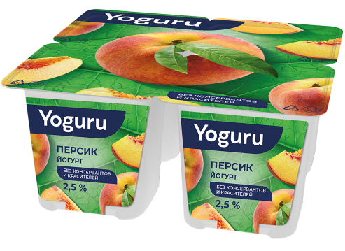 Ёгурт 2,5% 125 г з напаўняльнікам "Персік"