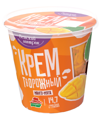 Крем творожный "Венский завтрак" с наполнителями "Манго" и "Мята"  4.5 %  150г