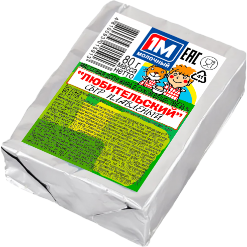 Сыр плавленый "1М Молочный" Любительский 45% 80 г 