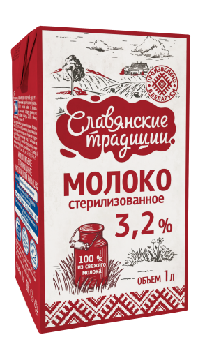 Малако стэрылізаванае "Славянскія традыцыі" 3,2% 1 л
