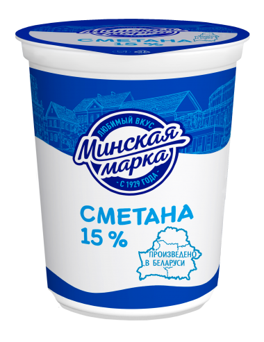 Сметана "Минская марка" 15% 380 г