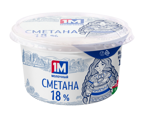Сметана "1М Молочный" 18 % 180г