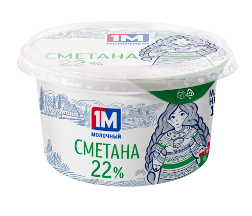 Сметана "1М Молочный" 22 % 180г