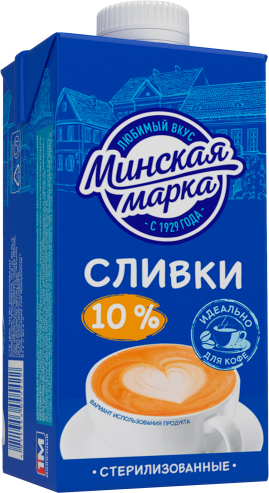 Сливки стерилизованные 10% 0,5 л.