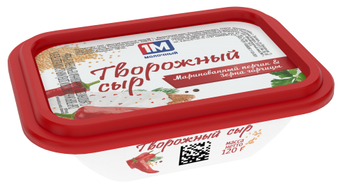 Сыр творожный 65% маринованный перчик & Зерна горчицы