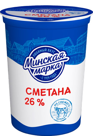 Сметана "Минская марка" 26% 380 г