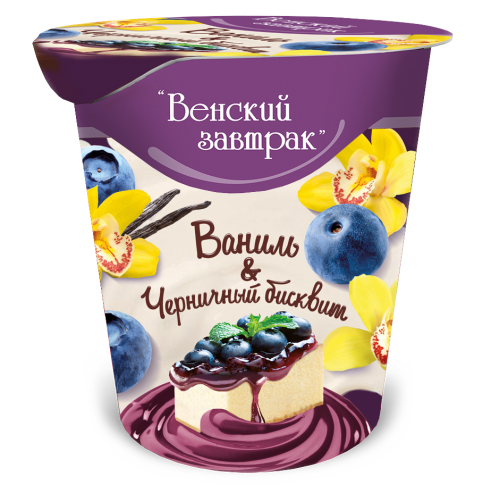 Curd  dessert " Venskij Zavtrak " 4% with stuffing  “Blueberry biscuit”